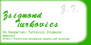 zsigmond turkovics business card